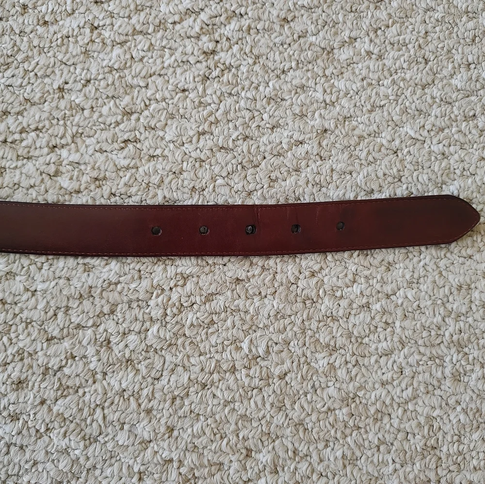 Vintage Coach Men's Leather Belt With Brass Buckle Black Made In USA Size 40